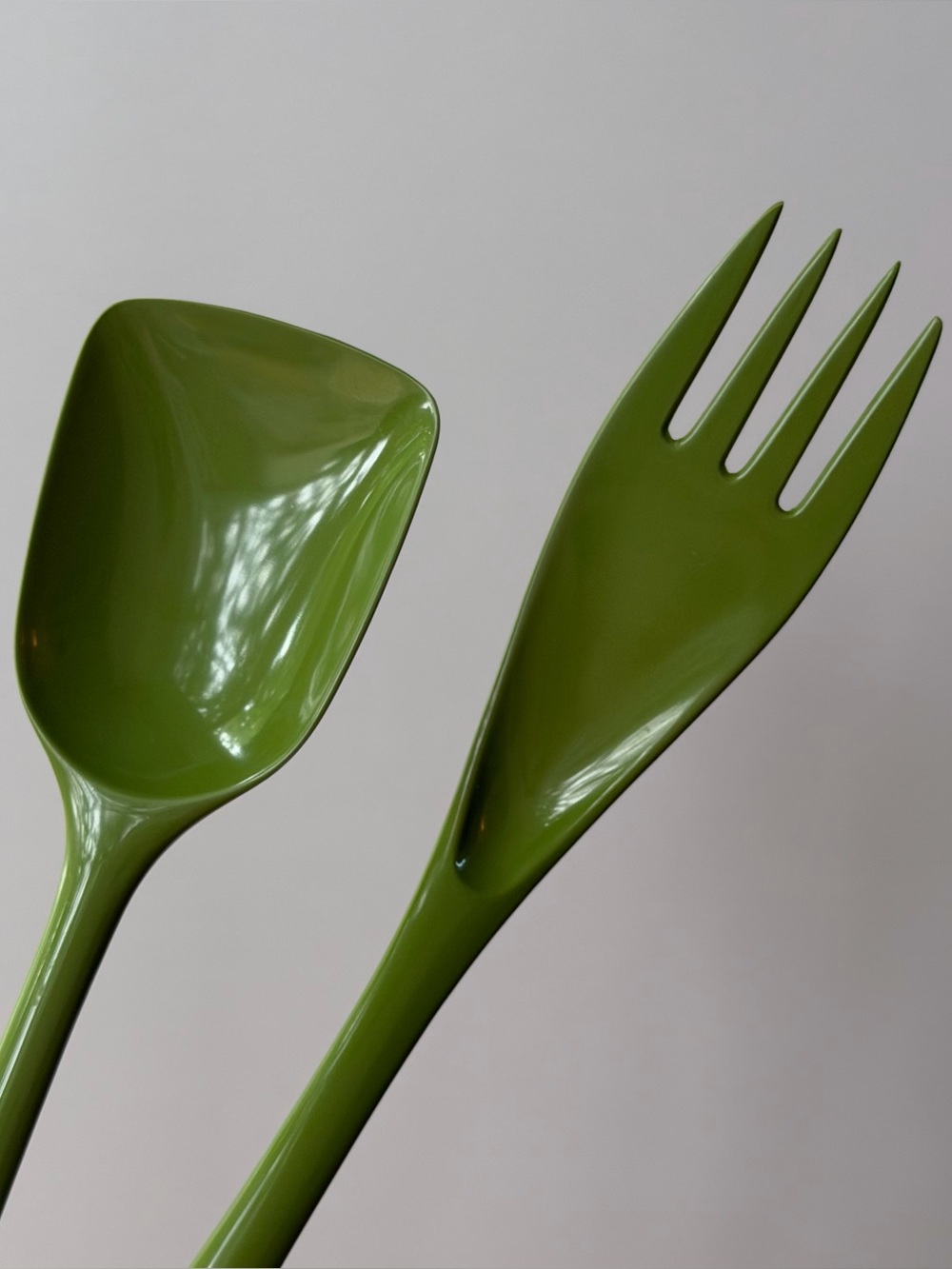 MCM Rosti Denmark Mepal Melamine Fork Spoon Hutzler Avocado Green Vintage